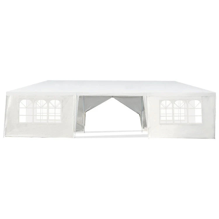 Outdoor Canopy Party Tent, 10 x 30 ft, 8 Removable Sidewalls, White