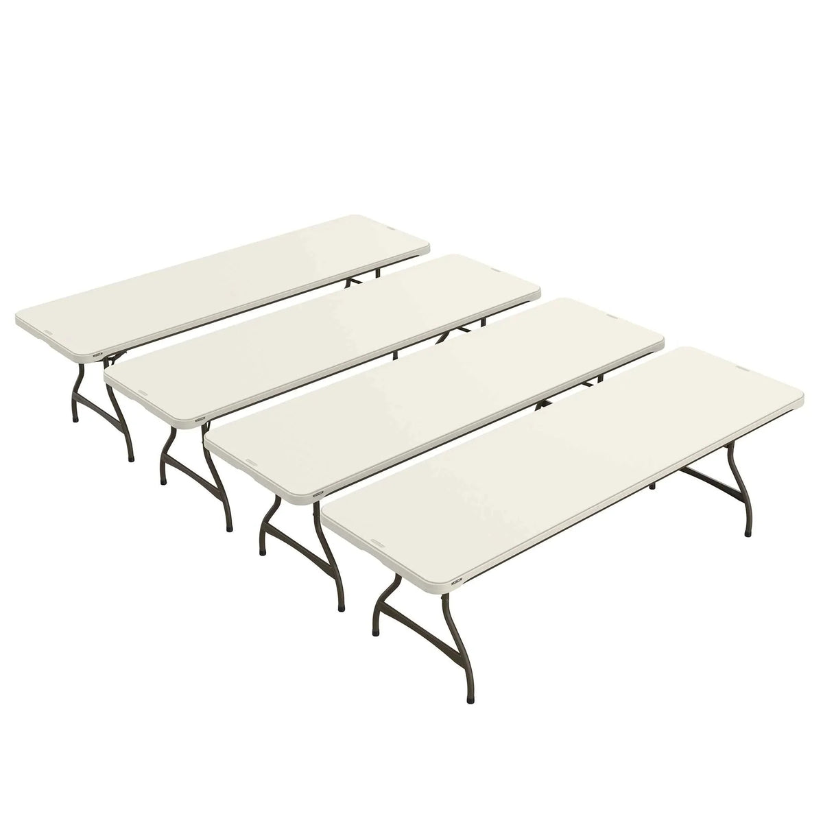 Lifetime 8 Foot Rectangle Nesting Folding Tables, Almond, Set Of 4 - 80707