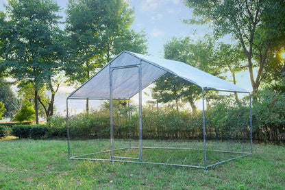 Phonjoroo Metal Chicken Coop With Run Cover, 10 ft L x 6.6 ft W x 6.6 ft H (79.2 in H x 79.2 in W x 120 in D)