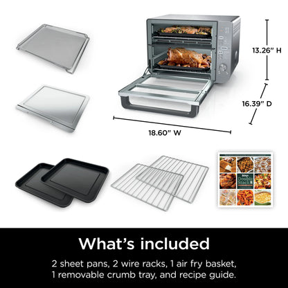 Ninja Air Fry Basket With 2 Sheet Pans, 2 Wire Racks And Crumb Tray - DCT601