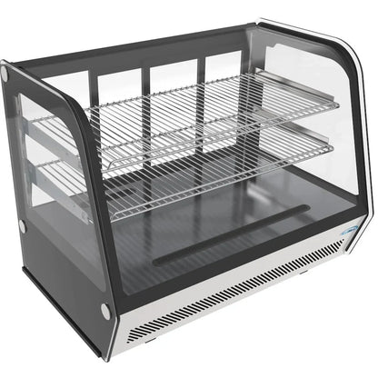 KoolMore 35 inch NSF Commercial Countertop Refrigerator Display Case, 5.6 Cu. Ft., Black And Stainless Steel - CDC-5C-BK