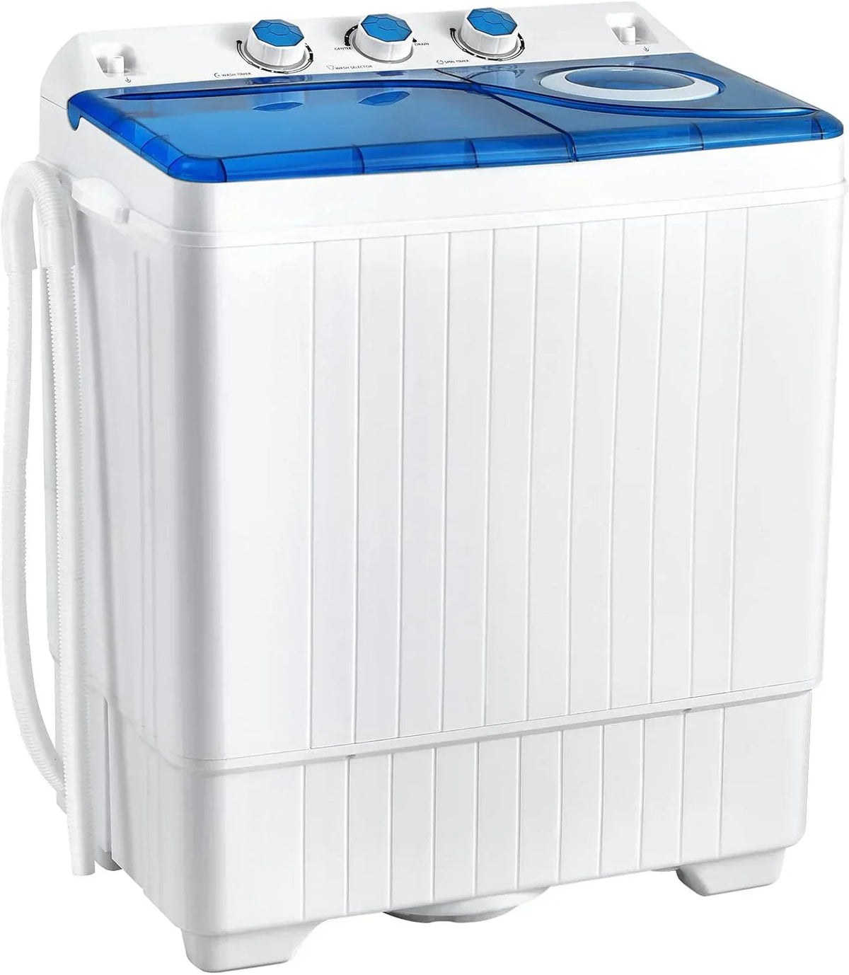 Costway Double Tub Washing Machine, 26 lb Capacity, 18 lb Wash, 8 lb Spin, Drain Pump