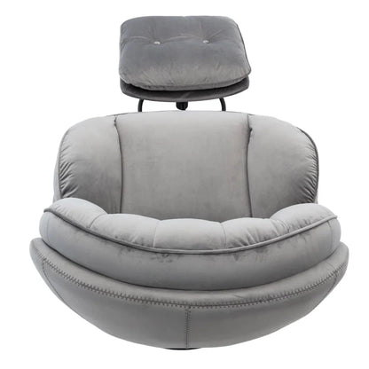 Velvet Swivel Accent Chair With Ottoman Set, Pink, 31.73 x 33.5 x 33.78 Inches
