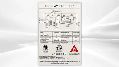 Commercial Chest Freezer, 14.5 Cu. Ft., 72 in Curved Glass Lid
