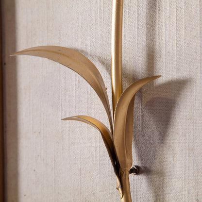 Metal Flower Wall Decor With Wood Frames, White And Gold, Set Of 2 - 23.6in H x 11.81in W x 1.2in D