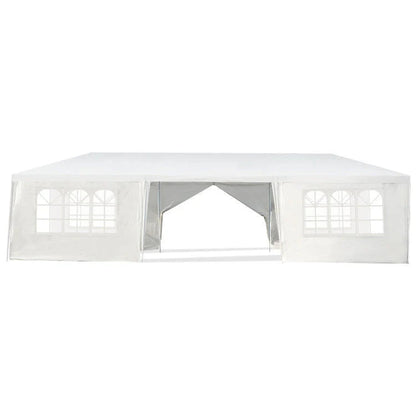Outdoor Canopy Party Tent, 10 x 30 ft, 8 Removable Sidewalls, White