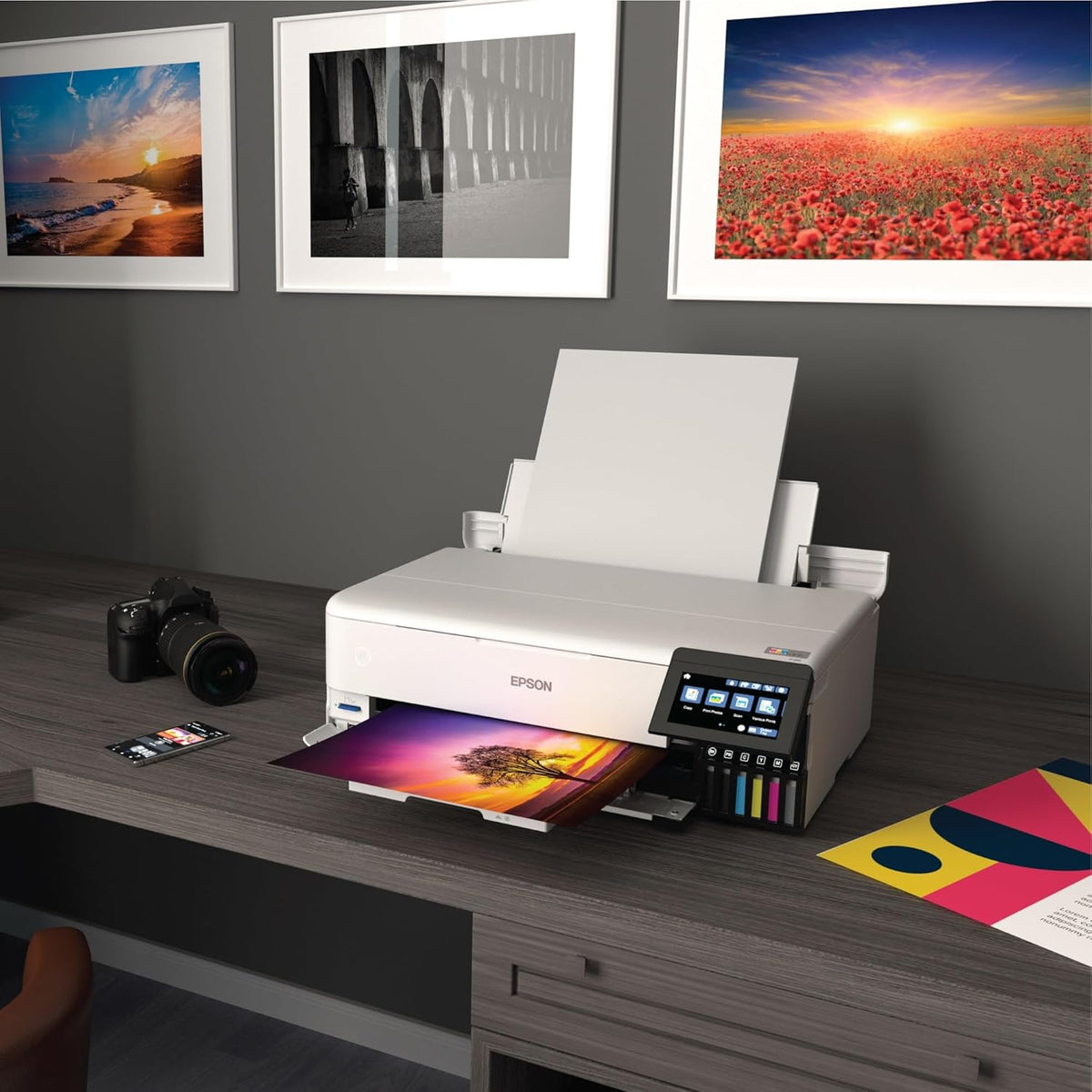 Wireless Wide-Format All-In-One Ink Tank Color Printer With Scanner And Copier