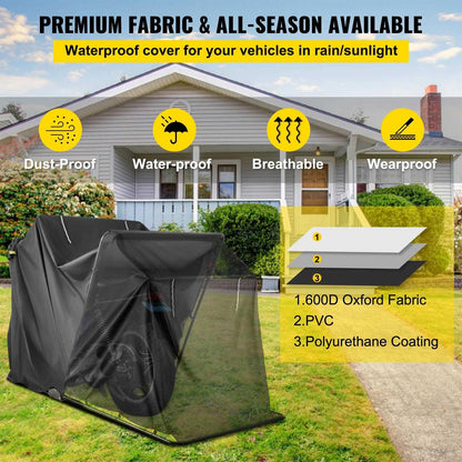 VEVOR Motorcycle Shelter - Waterproof 600D Oxford Fabric