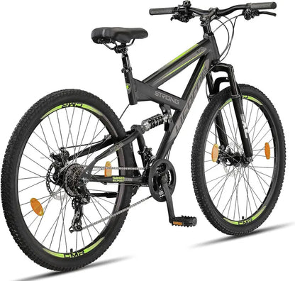 Licorne Bike Strong 2D Premium Hardtail Mountain Bike - Aluminum Frame, 21-Speed Drivetrain