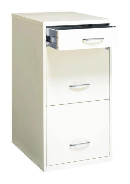 Space Solutions 3 Drawer Letter Width Vertical File Cabinet With Pencil Drawer, White