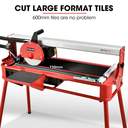 BAUMR-AG 800W Wet Tile Saw With 200mm (8 inch) Diamond Blade And 720mm Cutting Length - BTS210