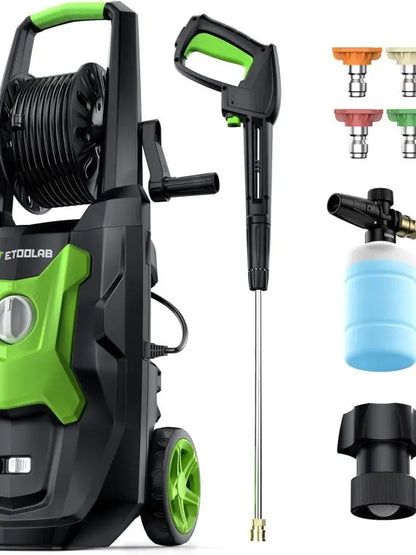 Orange Electric Pressure Washer 3800PSI 2.4GPM, 5 Nozzles, Dual Water Intake, 35FT Cord