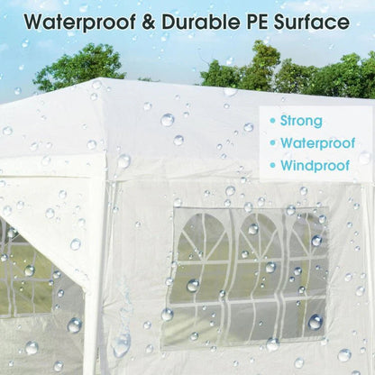Outdoor Canopy Party Tent, 10 x 30 ft, 8 Removable Sidewalls, White