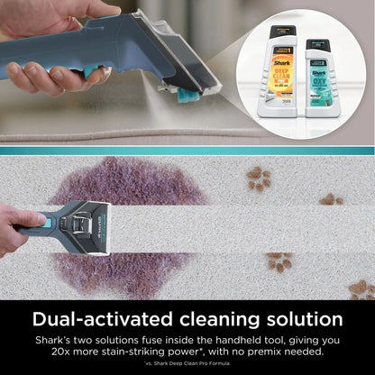 Shark StainStriker Portable Carpet And Upholstery Cleaner With 2 Tools, 6oz And 12oz Formulas - PX200 Navy/White