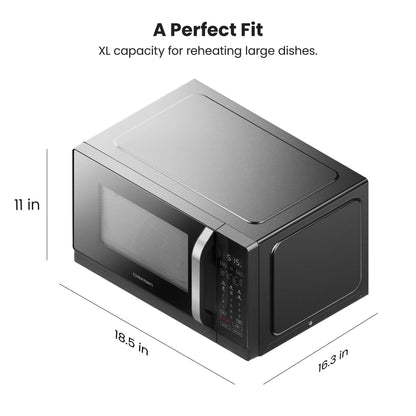 Chefman MicroCrisp 0.8 Cu. Ft. Microwave And Convection Oven 1800W - Black - RJ55-MF-8