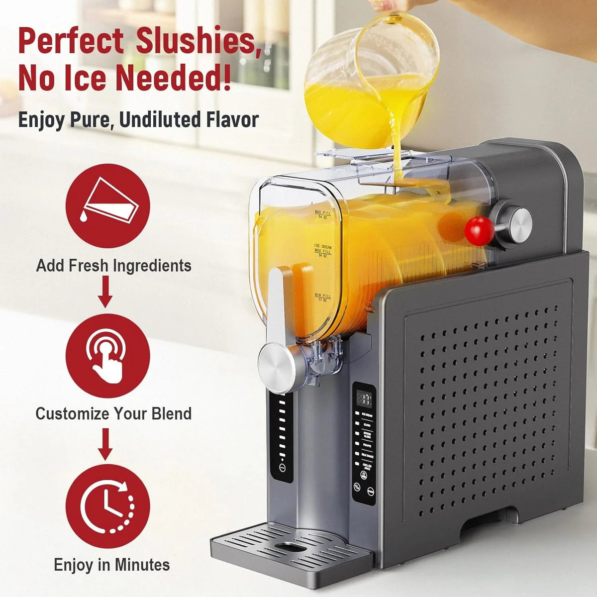 UJR Slushie And Ice Cream Maker, 68 oz, 6 Preset Modes - SBL-2408