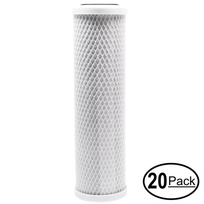 Denali Pure Replacement Activated Carbon Block Filter 20-Pack, 10 inch For PurePro Alkaline RO System - EC106