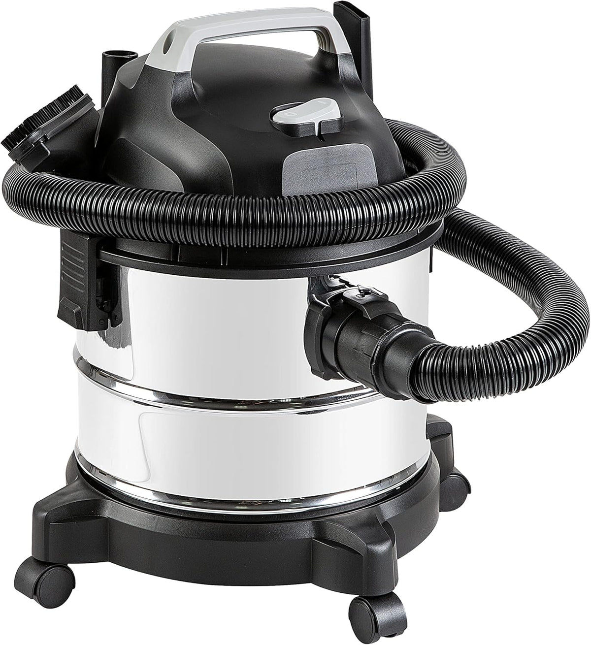 Wet-Dry Vacuum Cleaner, 4-Gallon, 3 Horsepower, Stainless Steel, Gray/Black