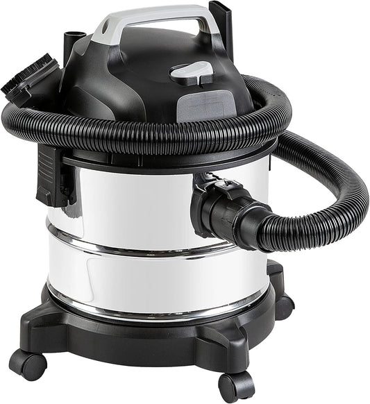 Wet-Dry Vacuum Cleaner, 4-Gallon, 3 Horsepower, Stainless Steel, Gray/Black