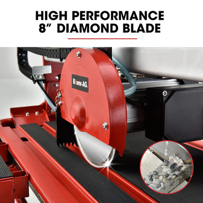 BAUMR-AG 800W Wet Tile Saw With 200mm (8 inch) Diamond Blade And 720mm Cutting Length - BTS210