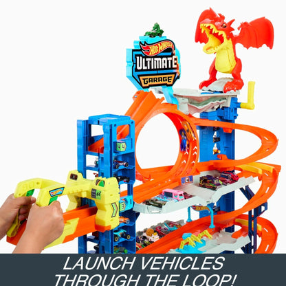 Hot Wheels City Ultimate Garage Playset With 2 Die-Cast Cars And Storage For 50+ Cars