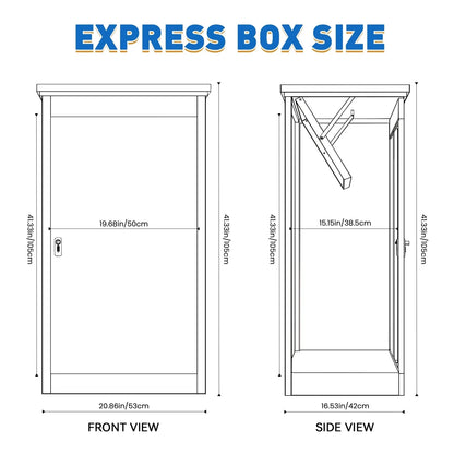Gaonala Steel Package Delivery Box 19.6x14.4x44.9in Lockable Weather-Resistant Black