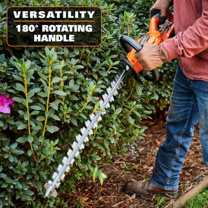RIDGID 18V Brushless Cordless 22 in Hedge Trimmer Kit With 2.0 Ah Battery And Charger - R01401K