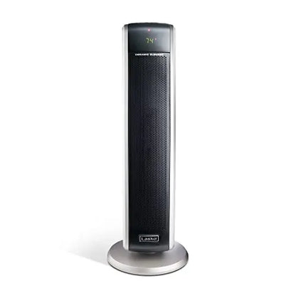 Lasko Ceramic Tower Heater With Oscillation, 29.5 in, Black - 5586