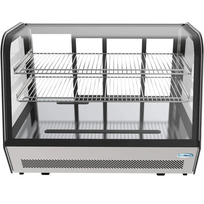 KoolMore 35 inch NSF Commercial Countertop Refrigerator Display Case, 5.6 Cu. Ft., Black And Stainless Steel - CDC-5C-BK