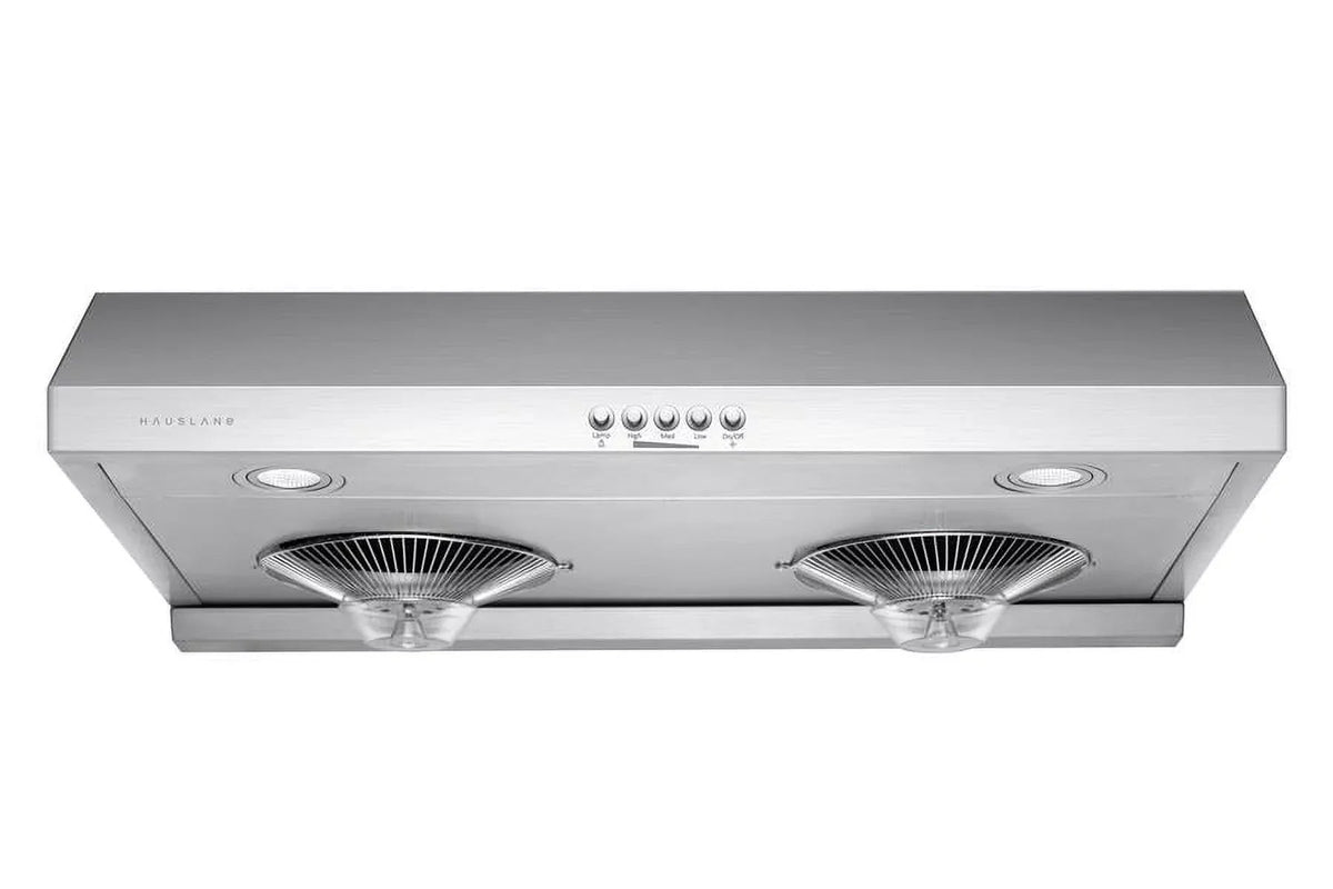 Hauslane Under Cabinet Range Hood 30-inch Full Stainless Steel, Fits 6 Inch Round Ducts - C100