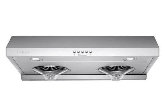 Hauslane Under Cabinet Range Hood 30-inch Full Stainless Steel, Fits 6 Inch Round Ducts - C100
