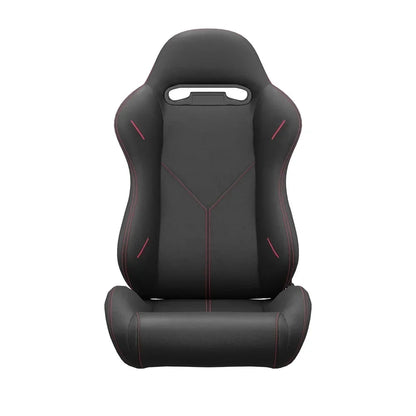 2PC Universal Reclinable Bucket Racing Seats With Adjustor Slider - Red PVC Leather