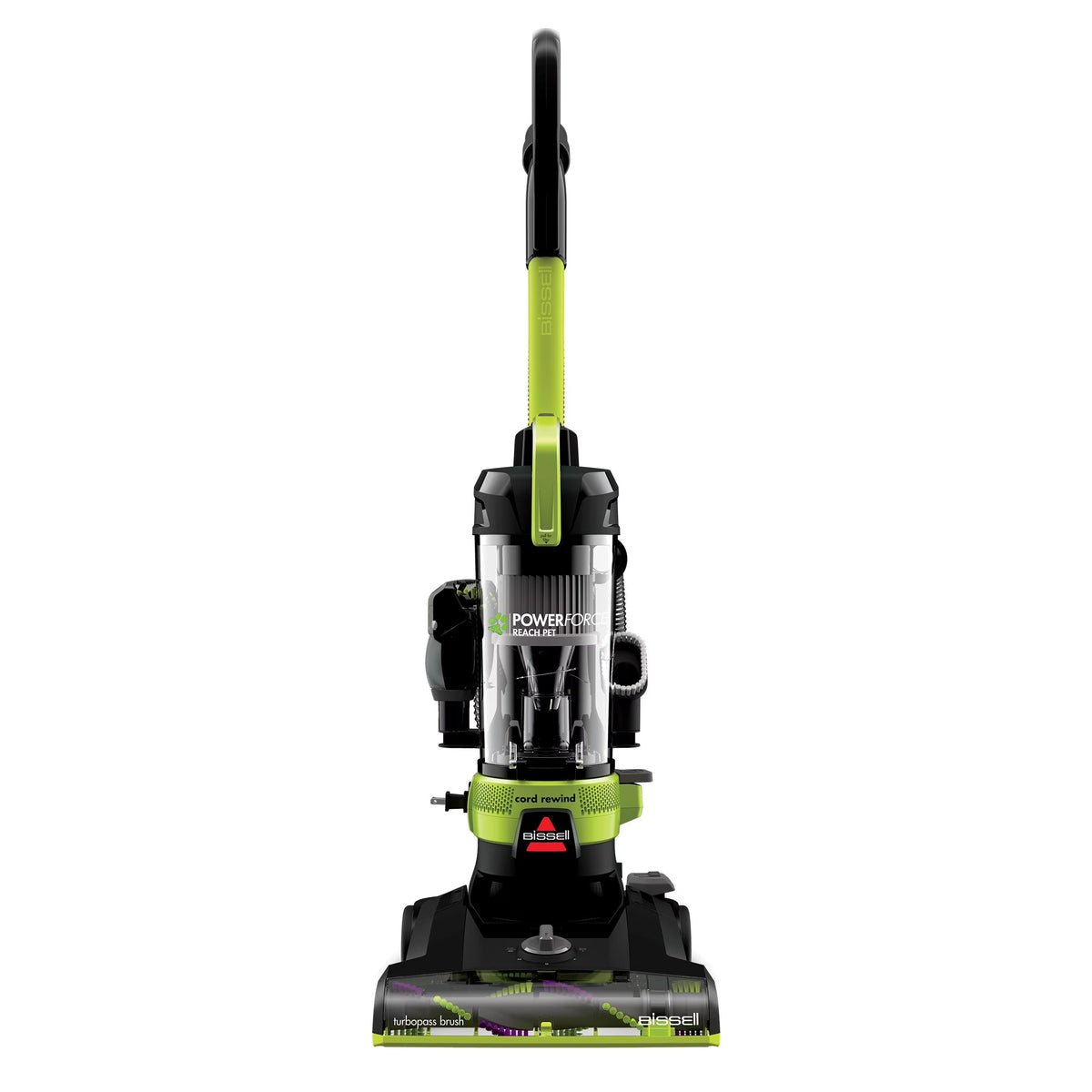 BISSELL PowerForce Helix Rewind Pet Deluxe Bagless Upright Vacuum, Green - 3335