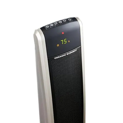 Lasko Ceramic Tower Heater With Oscillation, 29.5 in, Black - 5586