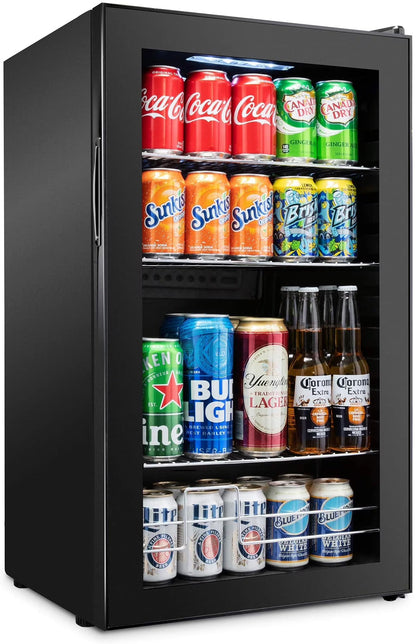 Ivation Freestanding Wine Cellar Mini Fridge, 101-Bottle, Stainless Steel