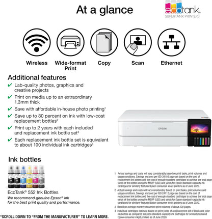 Wireless Wide-Format All-In-One Ink Tank Color Printer With Scanner And Copier