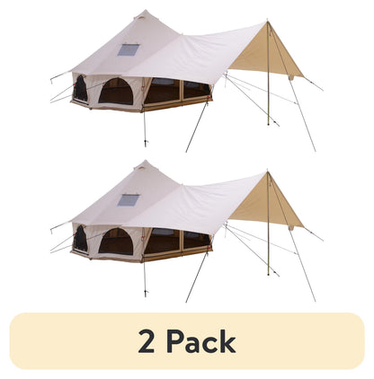 White Duck Outdoors Regatta Bell Tent Awning, Desert Red, 10 ft - Complete Canopy With Poles